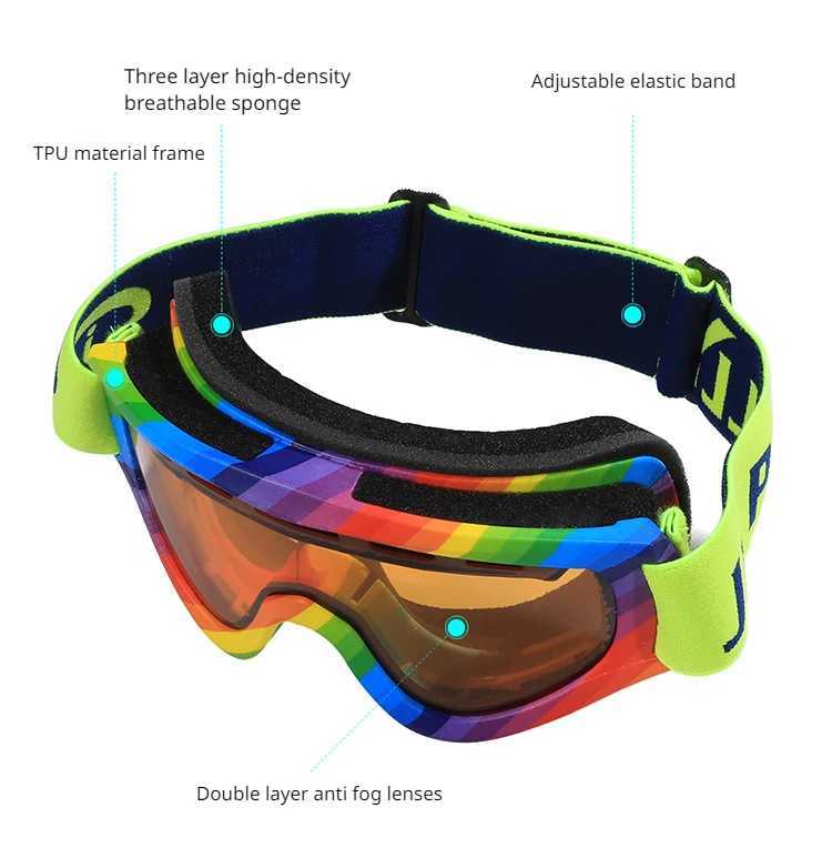 New childrens skiing goggles outdoor anti fog skiing goggles double-layer windproof sports hiking goggles CL241010