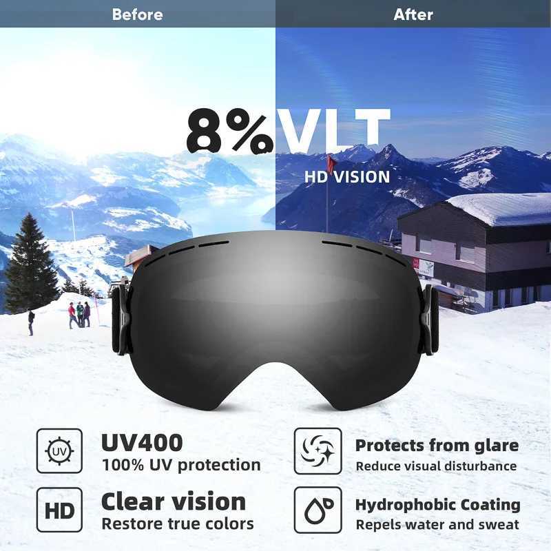 JSJM new ski goggles double-layer anti fog large ski goggles mens winter outdoor wind protection ski goggles CL241010