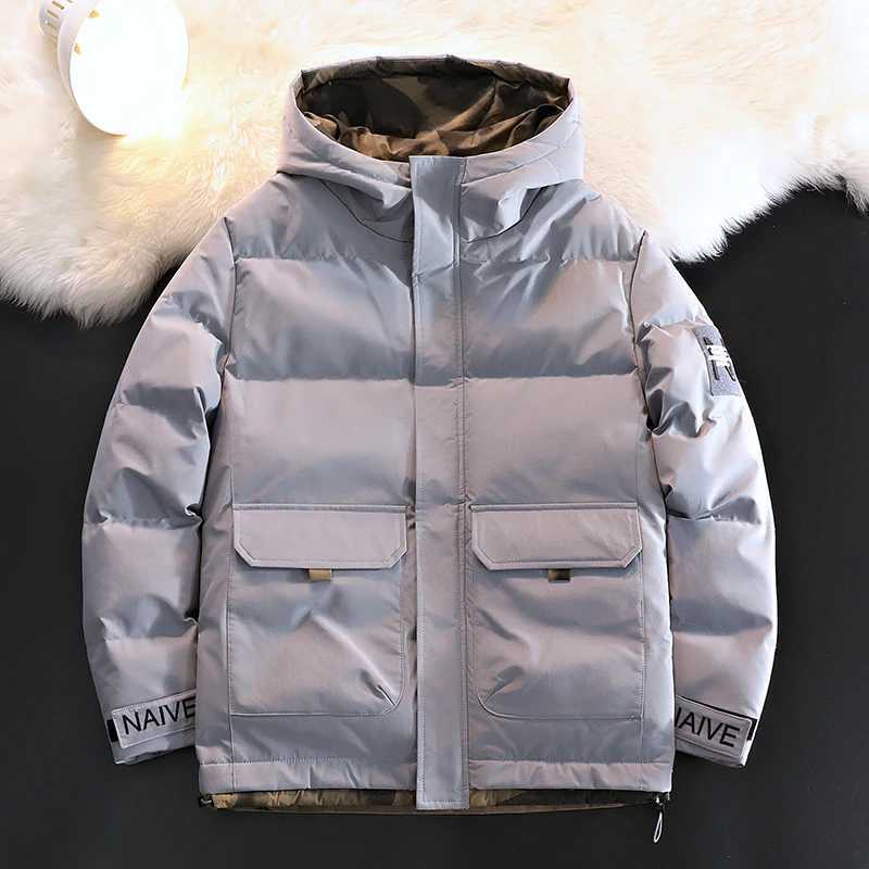 Men's Down Parkas Winter Warm Thicken Coat Mens Basic Fashion Hooded Parkas Windproof and Waterproof Ski Jacket Hooded Puffer Jacket for Male Y24