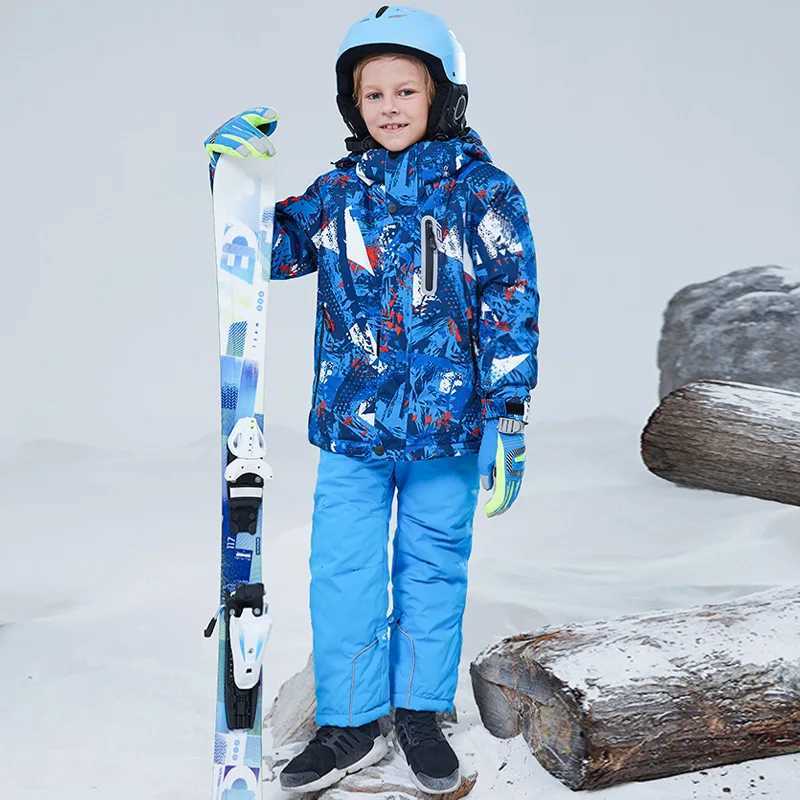 Down Coat Children clothing Set Thermal Ski Suit Waterproof Pants Jacket Boy Girl Winter Sports Windproof clothes snowsuit Skiing 2pcs H241010