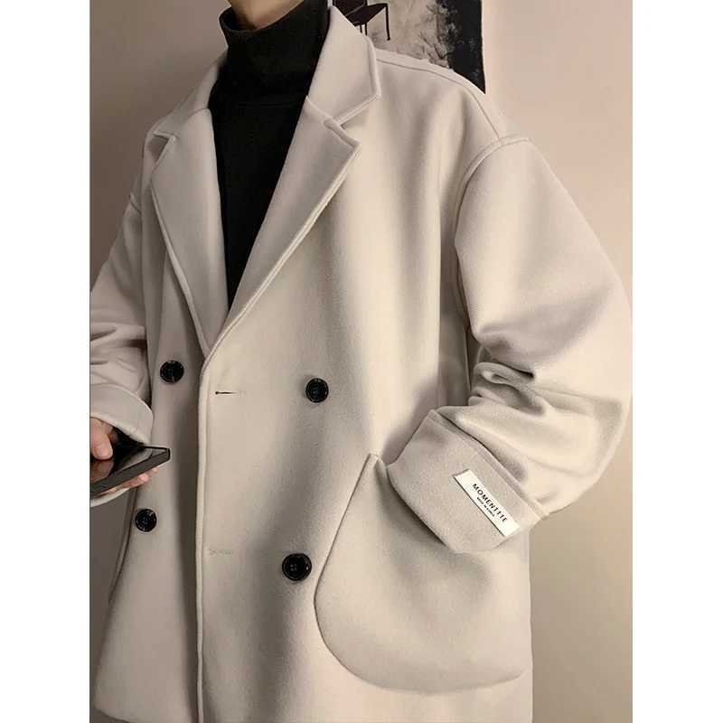 Winter Elegant Mens Coats Men Trench Coat Top Mens Jackets Black 2XL 2024 Autumn Winter New Arrival LX241010