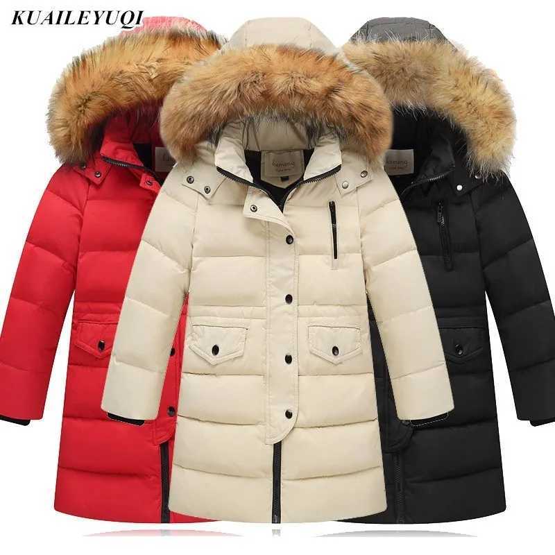 Down Coat Winter duck down jacket made of 2024 childrens feathers suitable for girls clothing boys clothing Parka childrens hooded jacket baby clothin