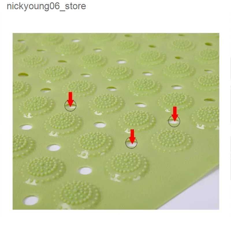 Non-Slip Bath Mats 1PC PVC Anti-skid Bath Mats Rectangle Soft Shower Bathroom Massage Mat Suction Cup Non-slip Bathtub Carpet Large Size L240910