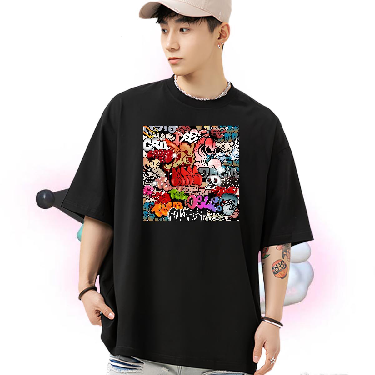 Designer Man T Shirts 100% Cotton 230g skull Street Wear Custom Cartoon Breathable Short Sleeve Couples T Shirts Fashion Casual Tees