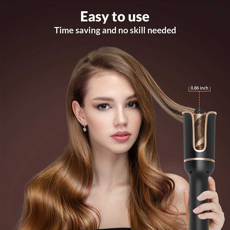 Beach Wave Iron for Hair Hot Tools Waver Dual Voltage Curling Wand Travel Small Barrel Rotating Crimper Black Automatic CurlerXJ241010