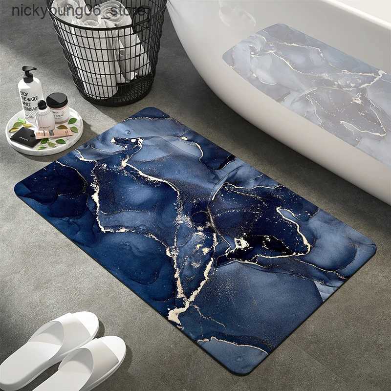 Non-Slip Bath Mats Nordic Diatomaceous Earth Floor Stone Bath Mat Absorbent Bathroom Rugs Foot Mats Quick Dry Toilet Carpet Non-slip Shower Pad L24091