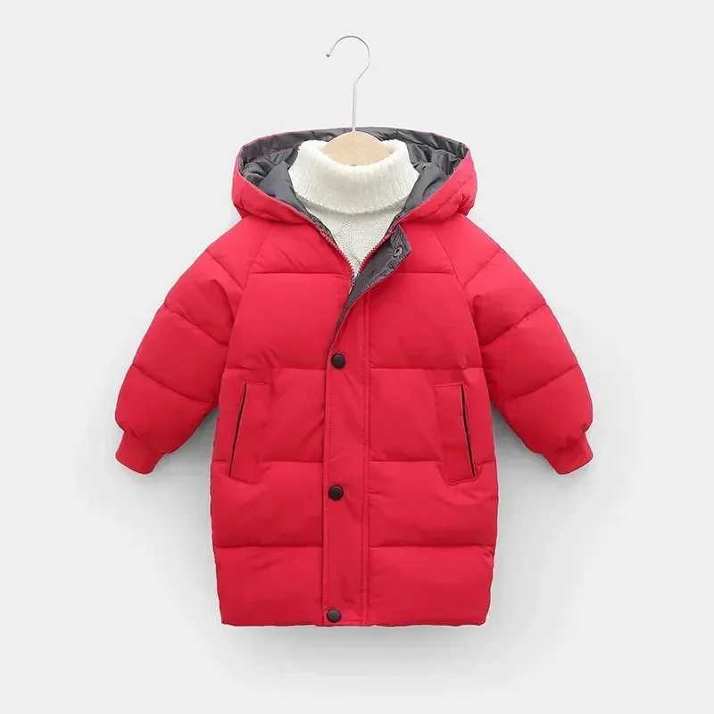 Down Coat 2-12Y Russian Childrens Down Jacket Winter Clothing Youth Boys and Girls Cotton Pads Parka Coats Thick Warm Long Jacket H241010