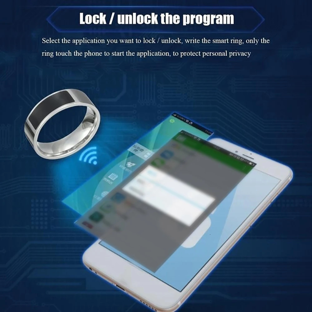 Smart Ring NFC Multifunctional Waterproof Smart Ring Wearable Finger Digital Ring Smart Accessory 241009