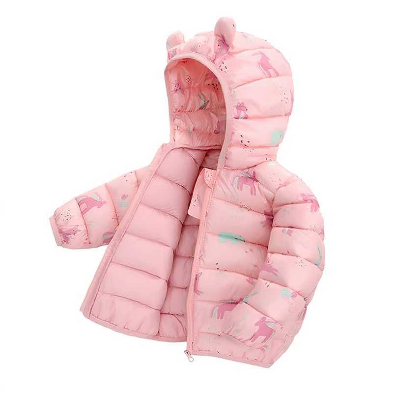 Down Coat Childrens down jacket lightweight cotton padded jacket cartoon for boys and girls warm cotton padded jacket for autumn and winter H241010