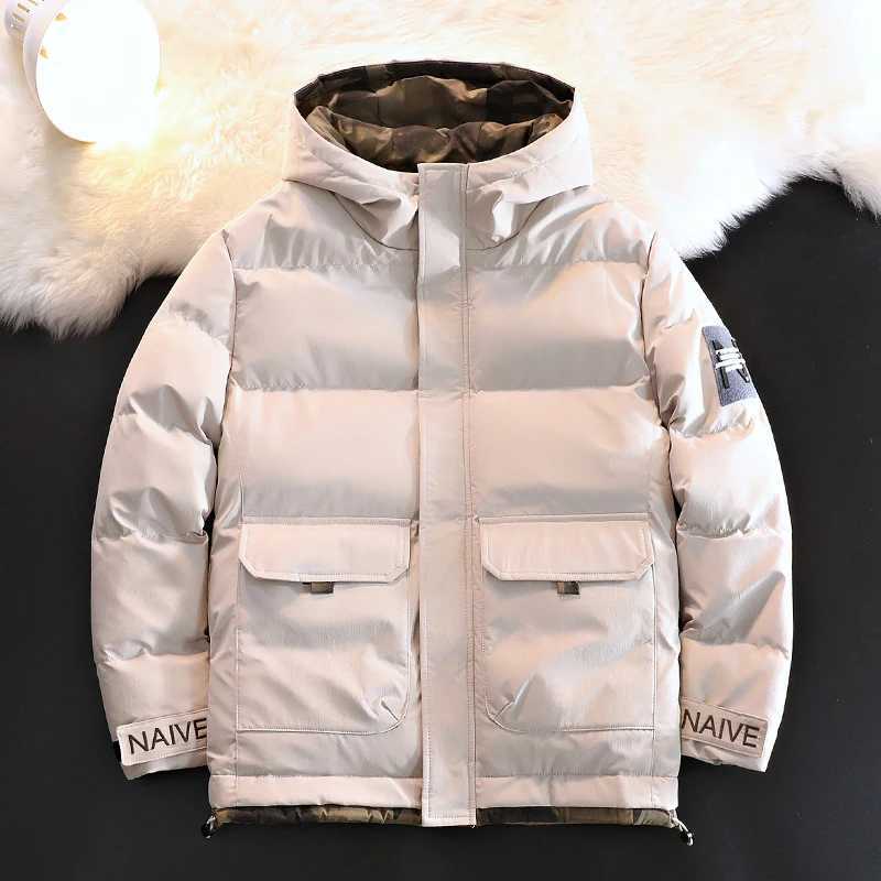 Men's Down Parkas Winter Warm Thicken Coat Mens Basic Fashion Hooded Parkas Windproof and Waterproof Ski Jacket Hooded Puffer Jacket for Male Y24