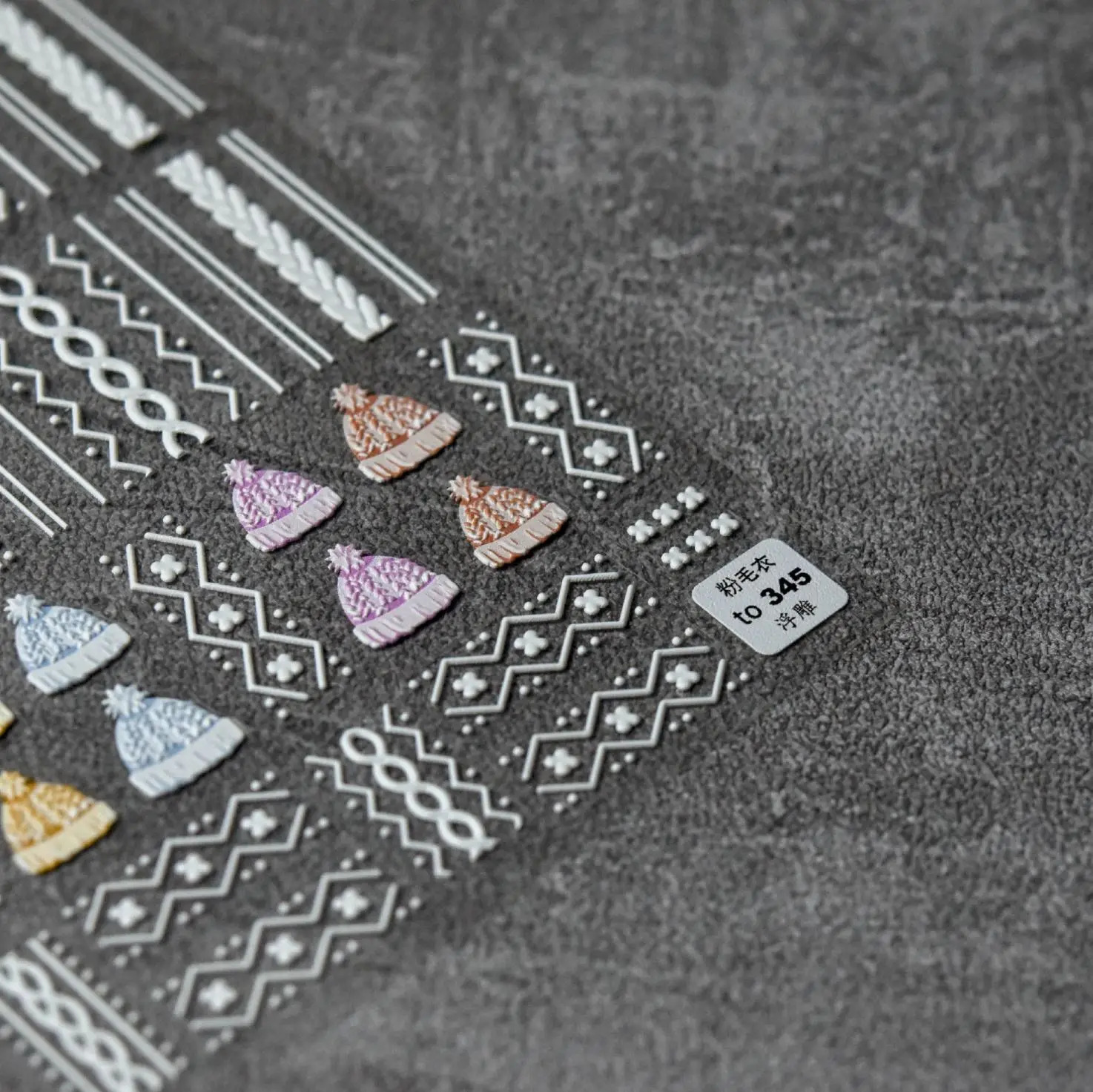 Christmas Cute Sweater High Quality 5D Acrylic Carving Nail Stickers Sweater Snowflake Flower Pattern Nail Water Stickers Winter 241008