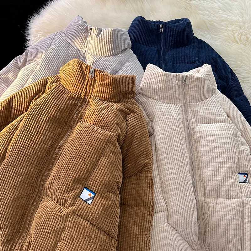 Men's Down Parkas Solid Color Oversize Winter Coat Casual Thicken Mens Winter Coat Strtwear Trend Bubble Jacket Comfortable Puffer Jacket Men Y24
