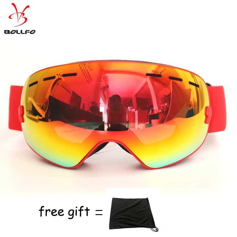 BOLLFO new mens ski goggles sled glasses brand ski goggles double-layer UV400 anti fog ski mask ski goggles CL241010