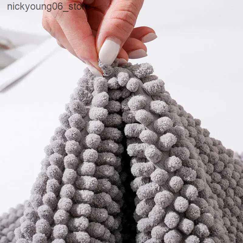 Non-Slip Bath Mats Luxury Super Soft Chenille Shaggy Bathroom Mat Bath Carpets Solid Color Non Slip Absorbent Bathroom Carpet Foot Mat L240910