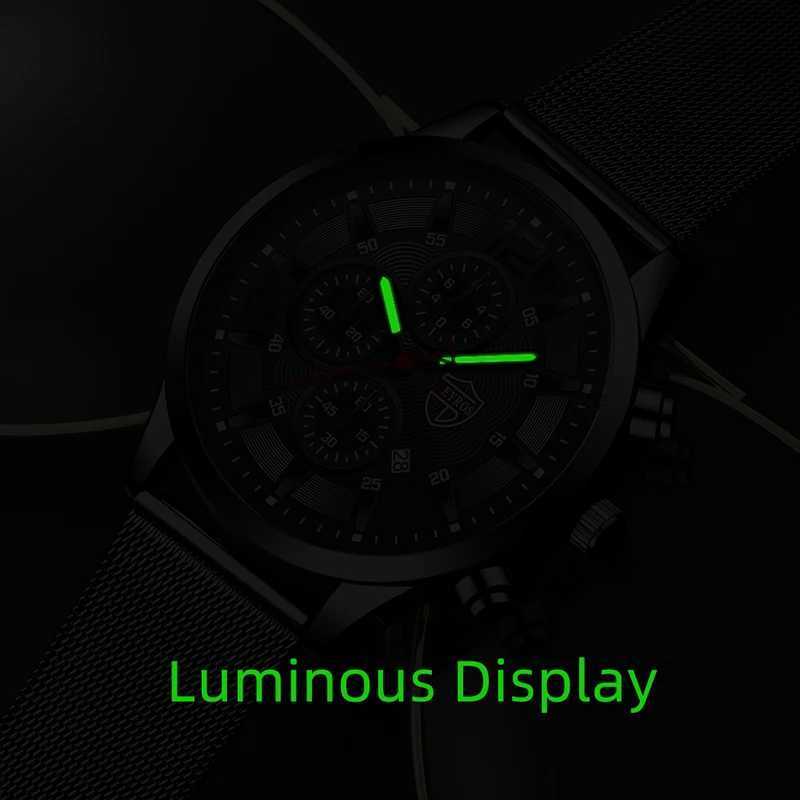 DEYROS Mens Fashion Minimalist Watches Men Business Casual Quartz Watch Simple Male Stainless Steel Mesh Band Clock Reloj HombreX241010