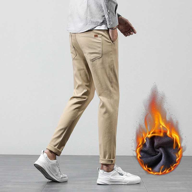 KUBRO Autumn New Business Leisure Straight Wool Trouser Office Fashion Mens Elegant Edition Velvet Warm Product Pants W241009