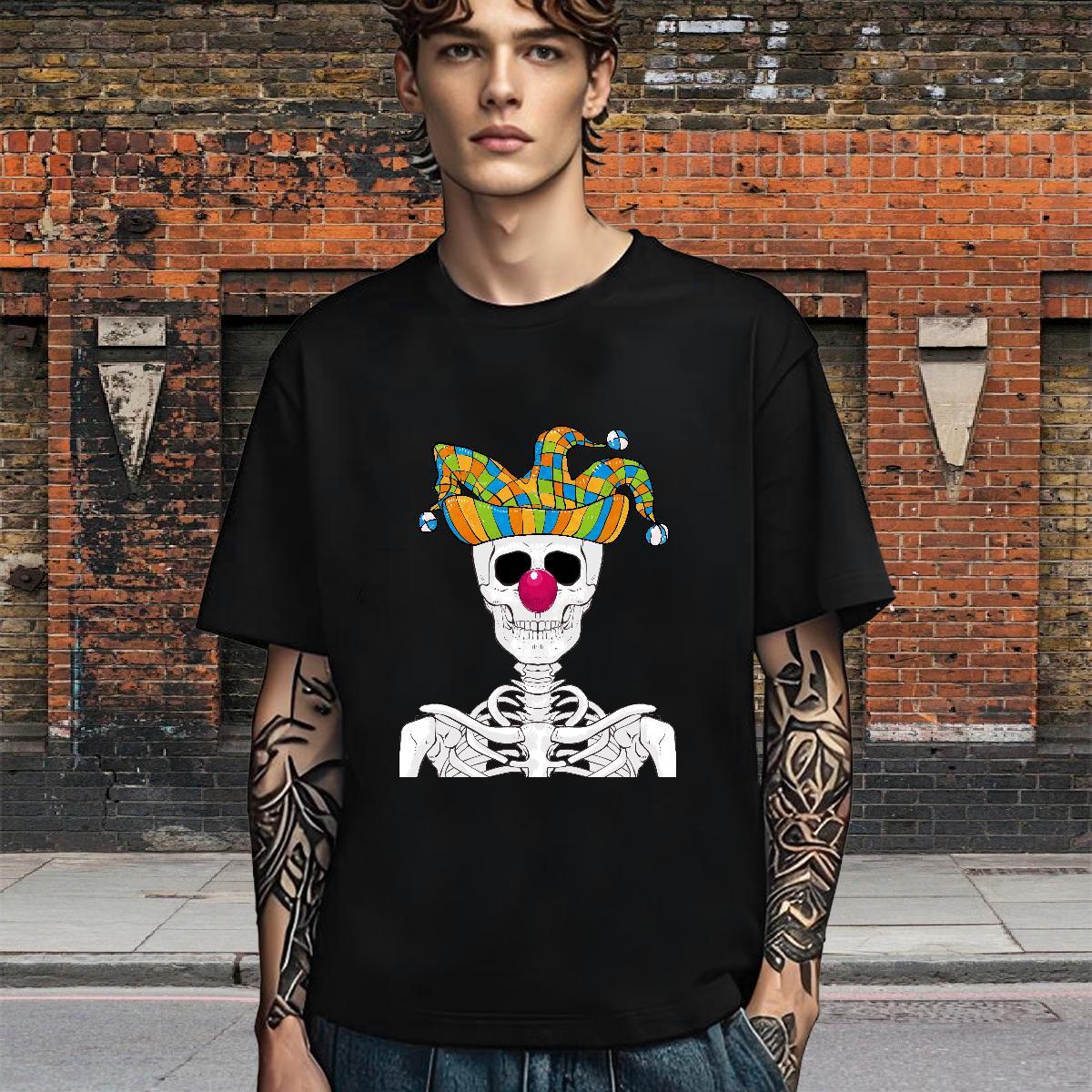 Designer T Shirt For Man 230g Pure Cotton skull High Street Hip Hop Custom Big Size Breathable Soft Tshirt for Man Woman Classic Top Tees