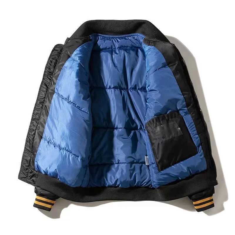 Men's Down Parkas Winter Jackets For Men Cotton Padded Outwear Quilted Embroidery Warm Zipper Pilot Strt Casual Varsity Basketball Coat Letter Y2