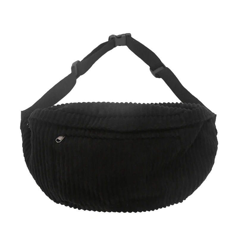 Fashion Trend Hip Pack Street Style Womens Belt Bag Neutral Hip Hop Shoulder Cross Chest Bag Corduroy Waist Bag 241008