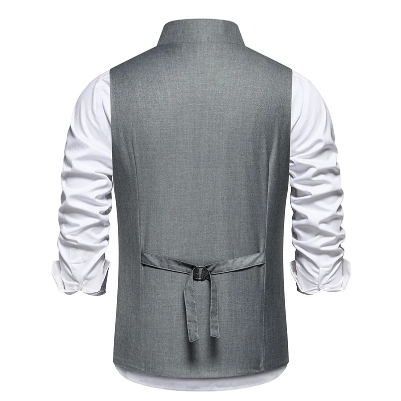 mens suit vest Oblique lapel ultra-thin suitable for business leisure wedding mens dress waist jacket Chalecos para hombre 241010