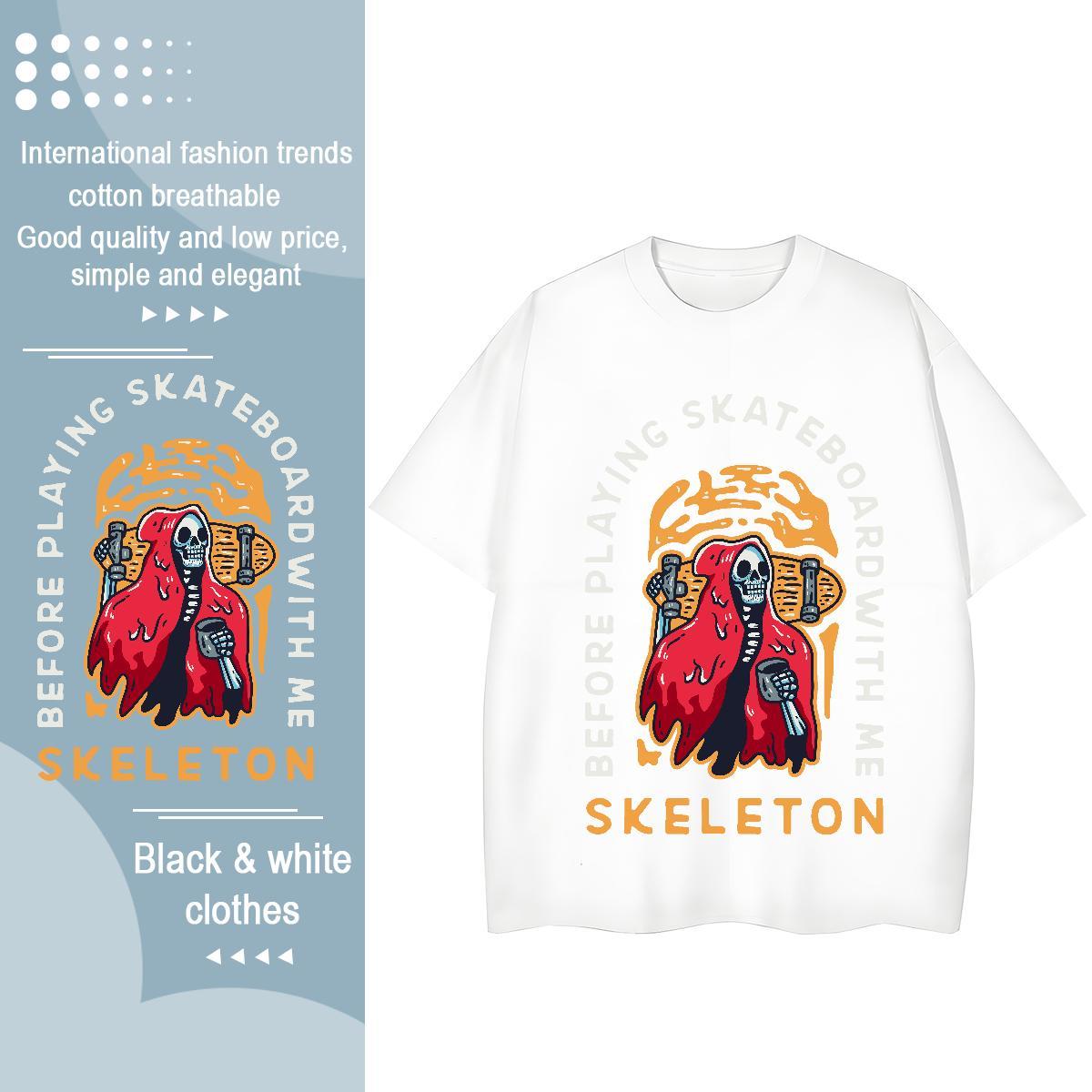 2024 Designer T-Shirts for Women 100% Cotton 230g Short sleeve Soft Casual Sport skull Womens Tshirts Designer Nice Custom Printed Tops