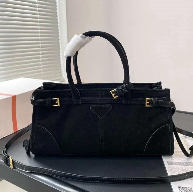 Womens Fashionable Soft Suede & Leather Tote Bag Spacious Designer Shouldersack for Everyday Use