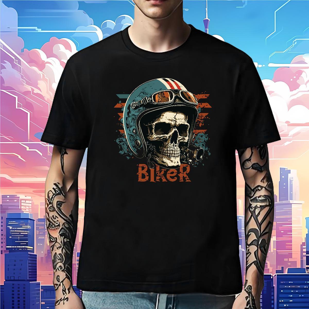 Designer T-Shirts 230g 100% Cotton skull Summer Casual DIY Printed Breathable Short Sleeve Men Tshirts 2024 New Tees Shirts