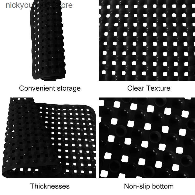 Non-Slip Bath Mats Non-Slip Bathroom Mat With Suction CupQuick Drain Bath Rug Bathroom Massage Ring Shower Mat Ellipses Hole Carpet L240910