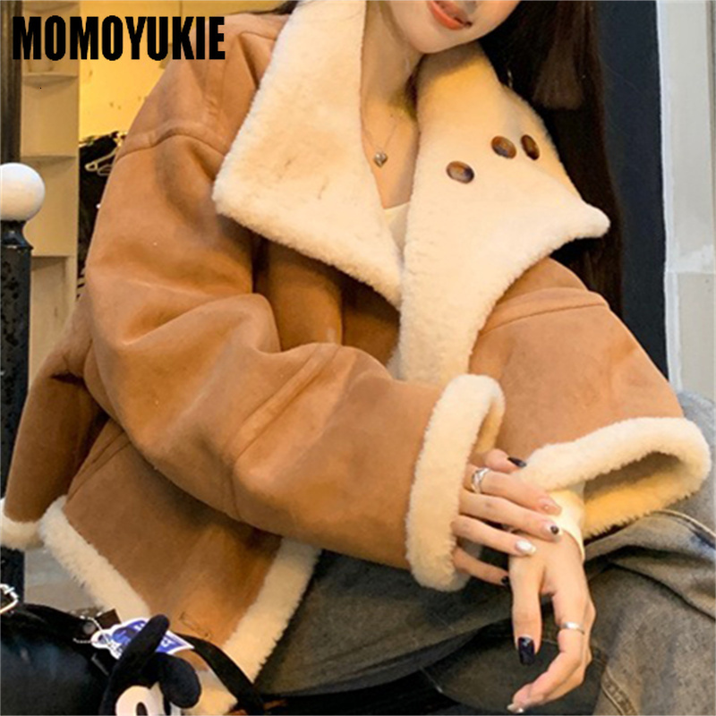 Women's Coat 2024 Autumn/Winter Korean Edition Casual Loose Versatile Turn-Down Collar Thickened Double-Faced Fur Jacket Clothes