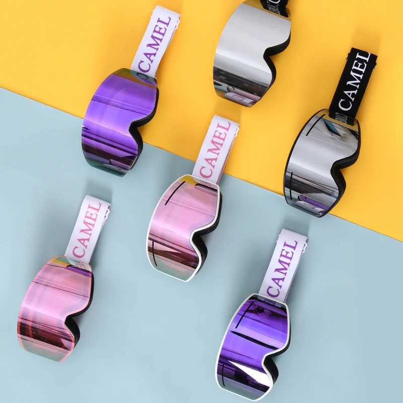 Golden cam skiing goggles with double-layer buckle womens skiing goggles breathable HD anti fog mens skiing goggles CL241010