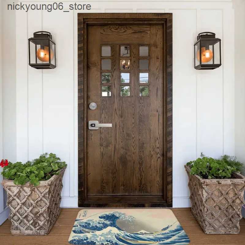 Non-Slip Bath Mats Personalized Under The Great Wave Off Kanagawa Katsushika Hokusai Doormat Mat Anti-Slip Bath Kitchen Balcony Rug Carpet 40*60cm L24