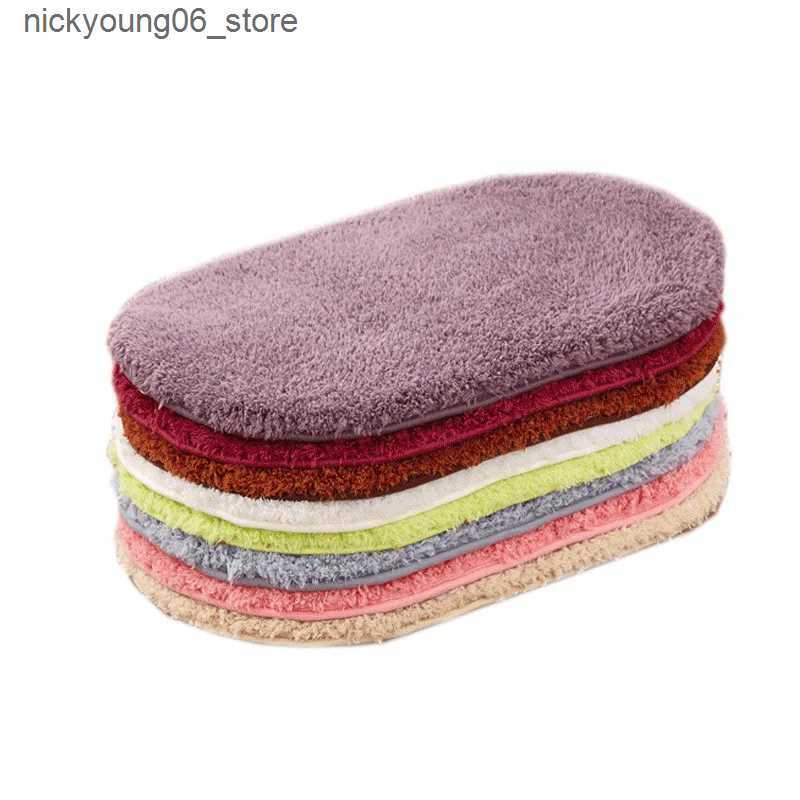 Non-Slip Bath Mats 1Pc Microfiber Bathroom Comfortable Bath Pad Anti Slip Mat Bathtub Room Living Room Door Stairs Bathroom Foot Floor Mats 50*30cm L2