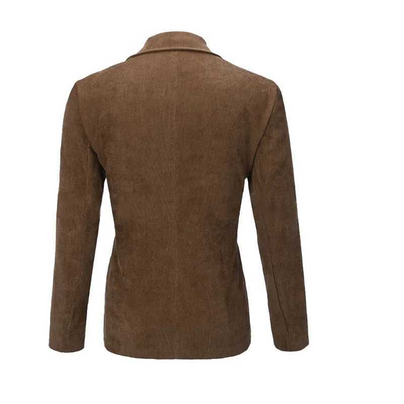High Quality Mens clothing in the new autumn. Corduroy solid color set. European and mens fashionable casual suit collar casual jacket. T241112
