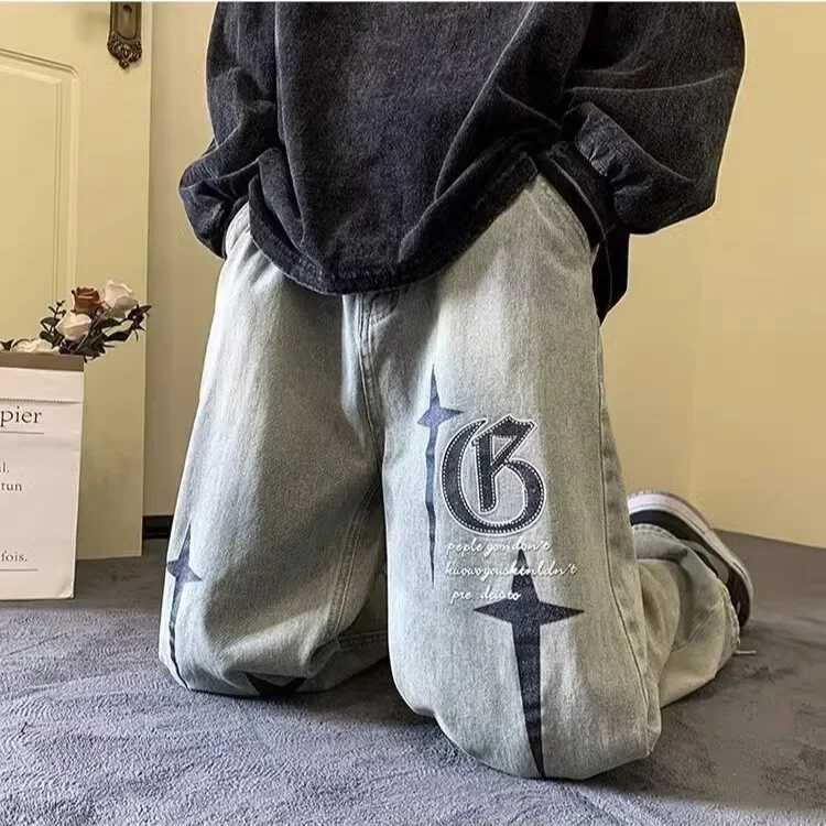 Spring and Summer Mens High Quality Jeans New Streetwear Baggy Wide Leg Jeans Street Fashion Casual Loose Jeans Long PantsX241009