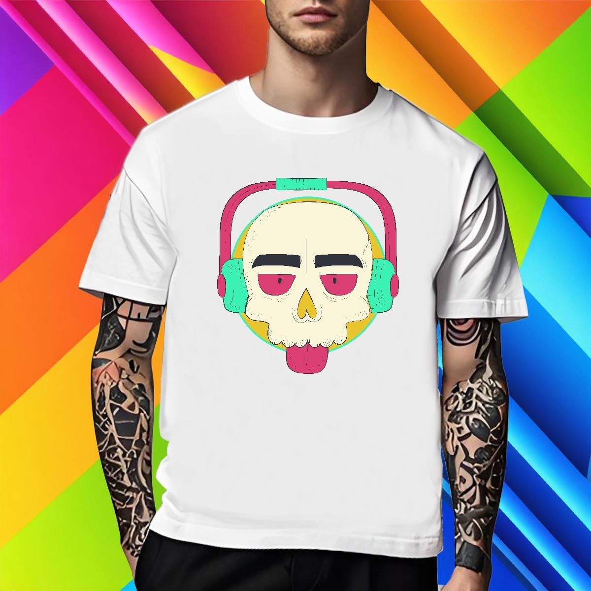 Classic Men T Shirts 100% Cotton 230g skull Daily Outfit Cartoon Printing M-4XL O-Neck Short Sleeve Couples T Shirts Factory Direct Wear