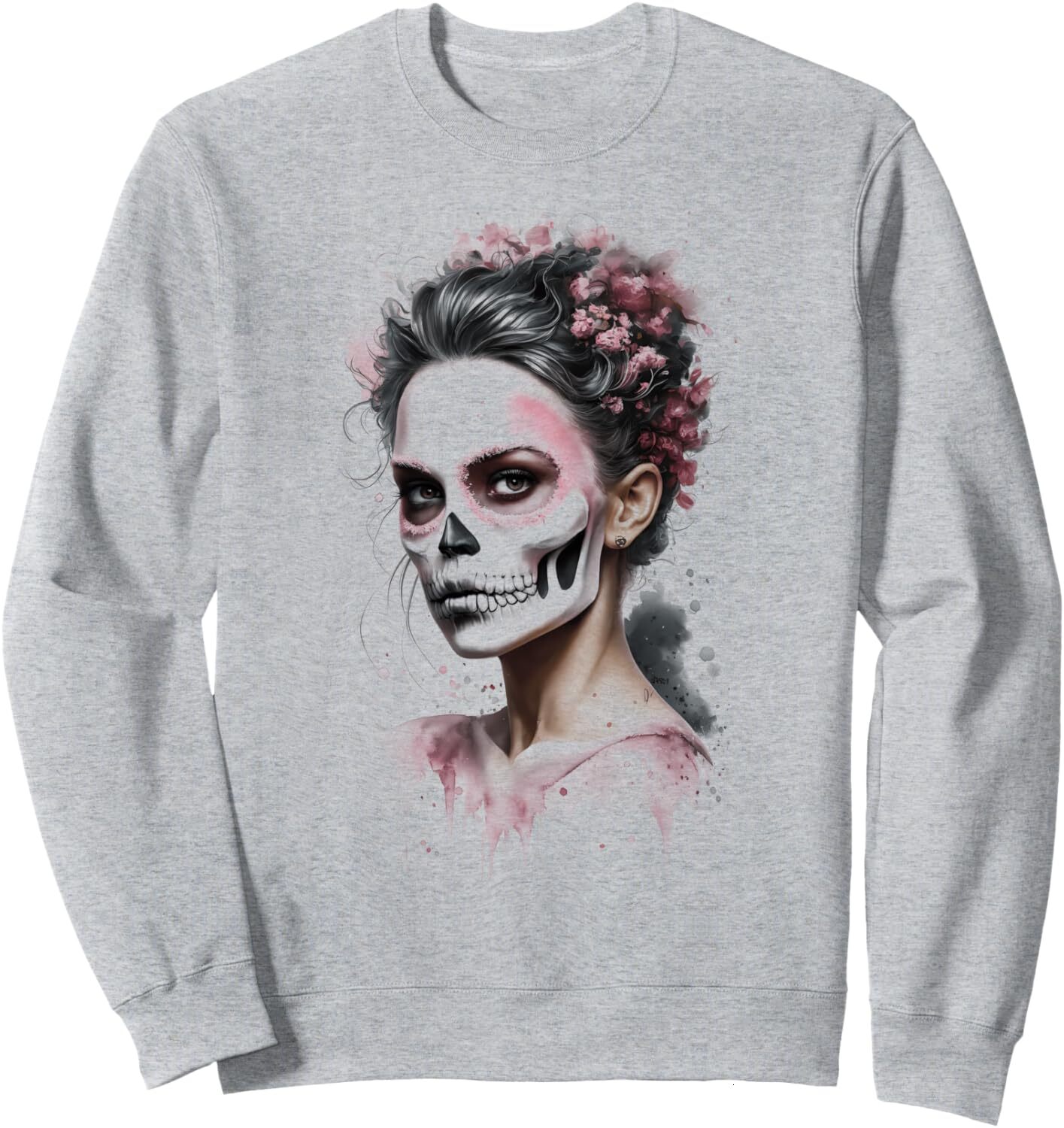 Long Sleeve Shirts for Men sweatshirt Sugar Skull Makeup Day Dead Costume Party Graphic Tees Men Sweatshirt T shirt Tee Streetwear Casual tops clothes