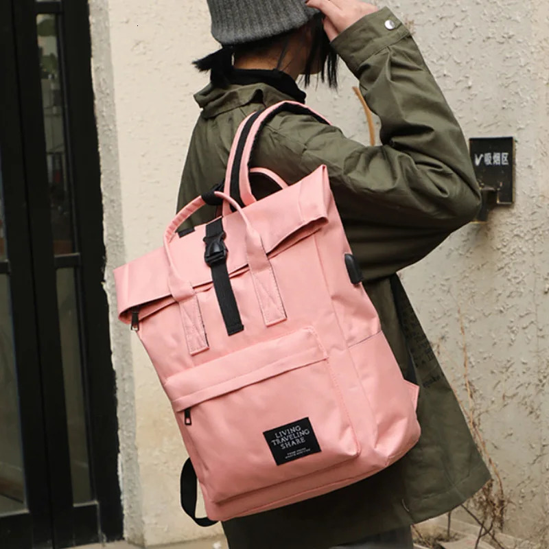 Womens backpack with USB interface large capacity Oxford womens laptop 241008