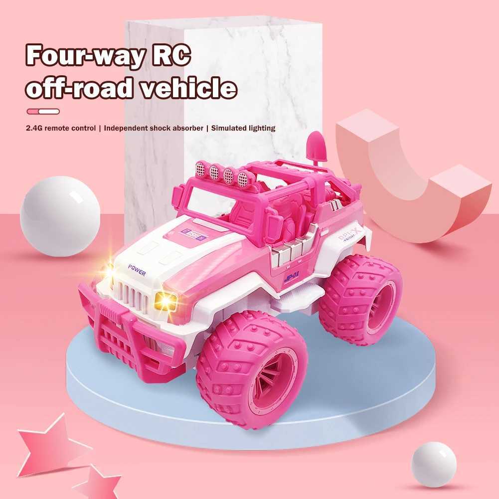 Free shipping Pink Rc Car for Kids Remote Control Truck Children Gift Cross-Country 1 12 Radio-Controlled Vehicles 2.4G Electric Toy