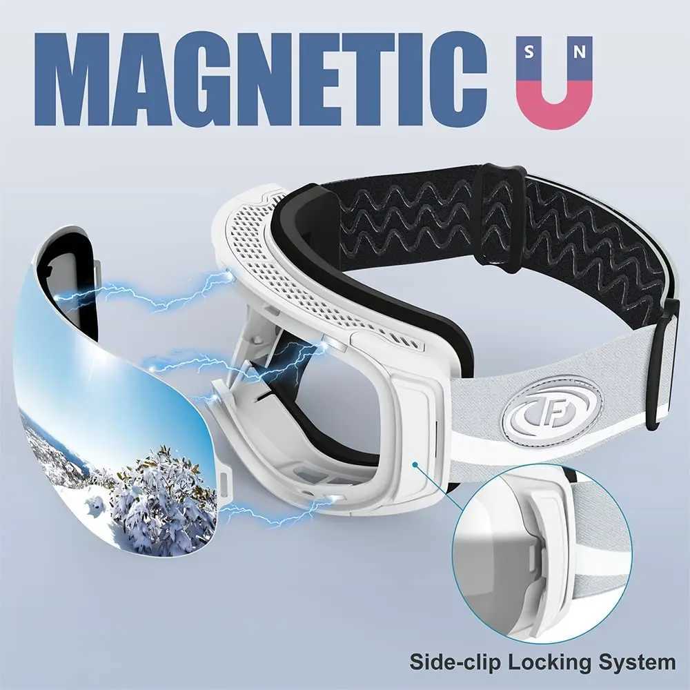 Findway adult magnetic ski goggles 100% UV400 protection anti fog ski goggles OTG designed specifically for both male and female teenagers CL241010