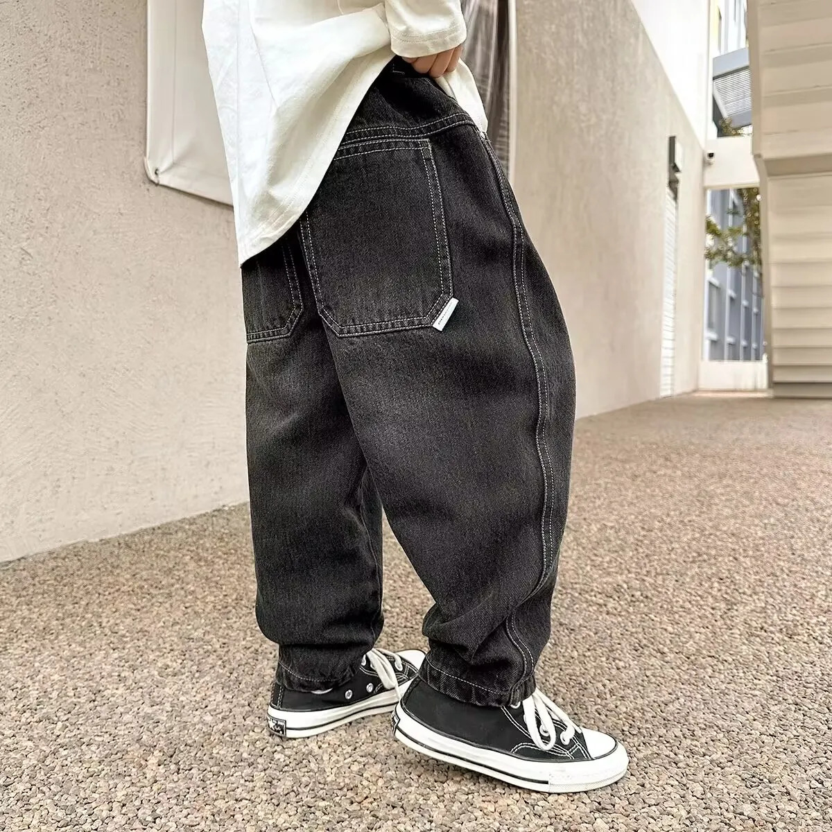 Boys jeans spring childrens loose pants denim childrens handmade autumn pants 3 5 7 8 9 years 241008