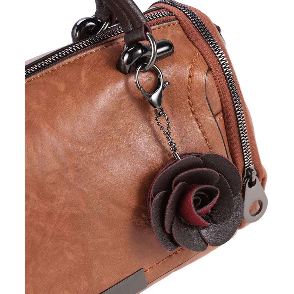 Pillow Bag Woman Portable Shoulder Handbags Dual-use Boston Barrel Crossbody Handbag (Red)
