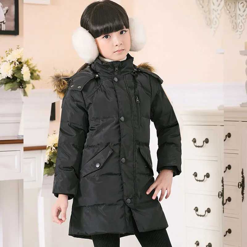 Down Coat Girls winter white duck down jacket boys black Parka jacket 90% down jacket girls childrens clothing chiffon thick jacket H241010