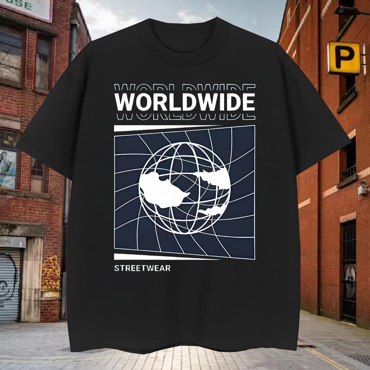 Popular T-Shirts for Men 230g Pure Cotton star Street Floral Print O Neck Short Sleeves Tshirt for Man Woman Fashion New Wear