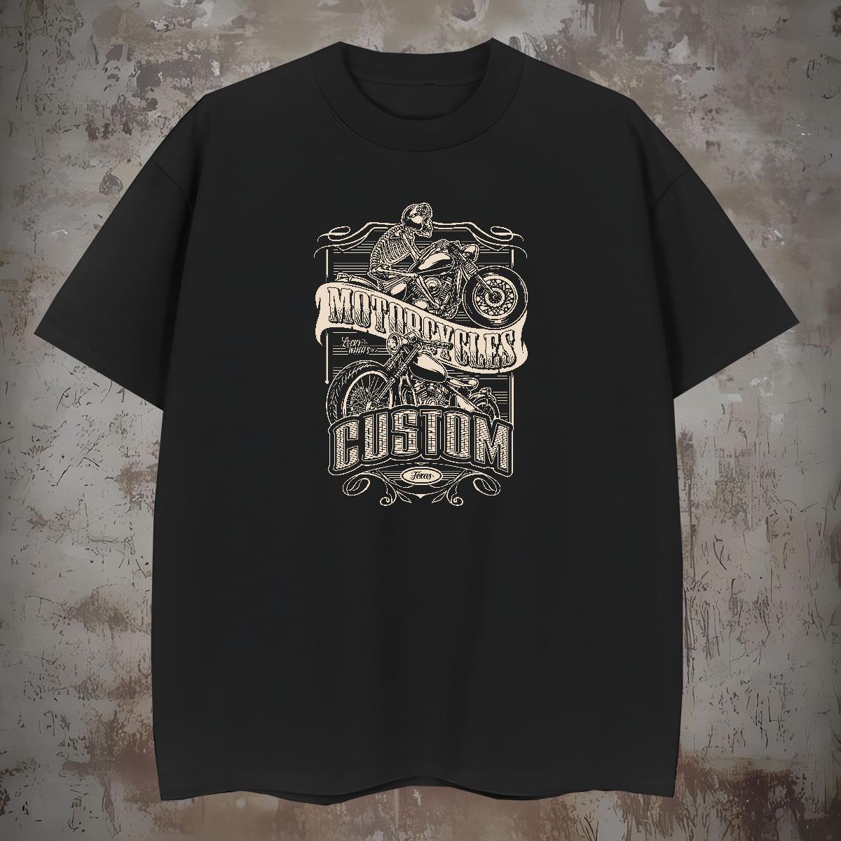 TOP Quality T-Shirts 230g Cotton skull Beach Custom Printed Breathable Crew Neck Tshirts Classic Tee Shirt