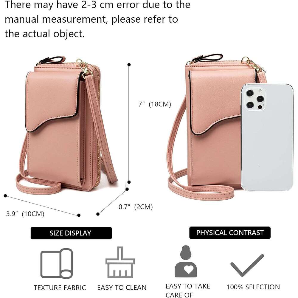 Small Leather Shoulder Bag, Bag CellPhone Wallet Purse Lightweight Crossbody Handbags for Women