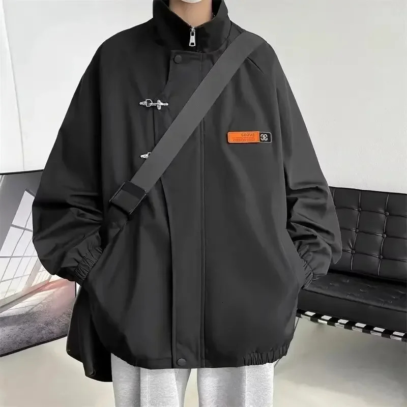 Spring and Autumn Mens and Womens Korean Metal Buckle Long Sleeve Jacket Fashion Couple Internet Celebrity Same Style Casual Jacket 241007