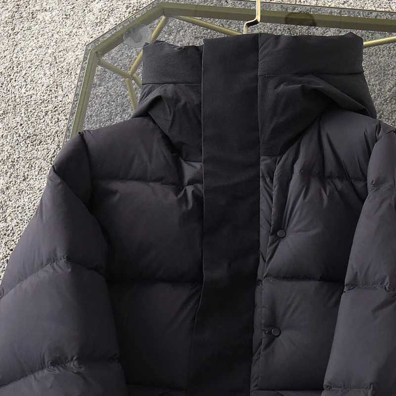 Men's Down Parkas New hooded motorcycle jacket for winter thick windproof waterproof trendy and comfortable outdoor snowmobile short jacket Y2410