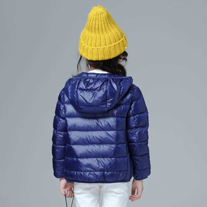 Down Coat Girls down jackets fashionable childrens winter jackets ultra light winter jackets suitable for girls portable hoodies teenagers H241010
