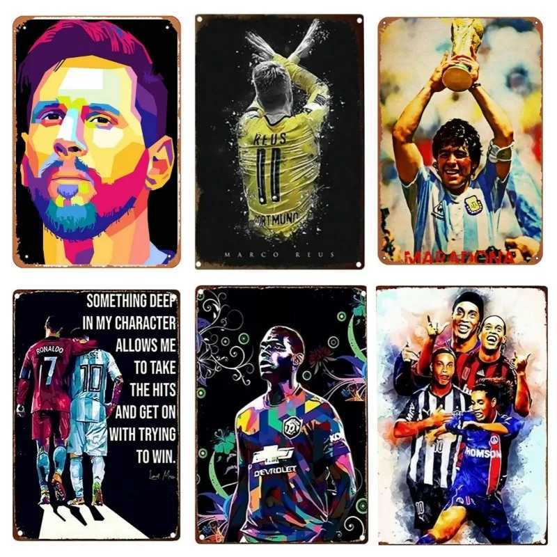 Metal Tin Poster Football Sport Retro Metal Tin Sign Plaque Poster for Bar Club Wall Decor Retro Home Vintage Wall Plate PendantXJ241010