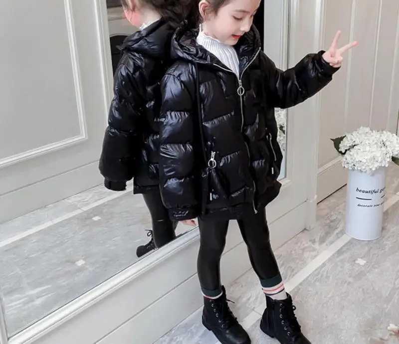 Down Coat 2024 autumn and winter hooded childrens down jacket for girls warm down jacket for girls aged 2-15 H241010